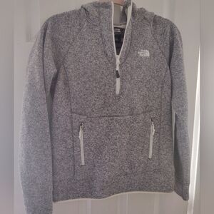 North Face Gray Hooded Fleece Sweater Size S